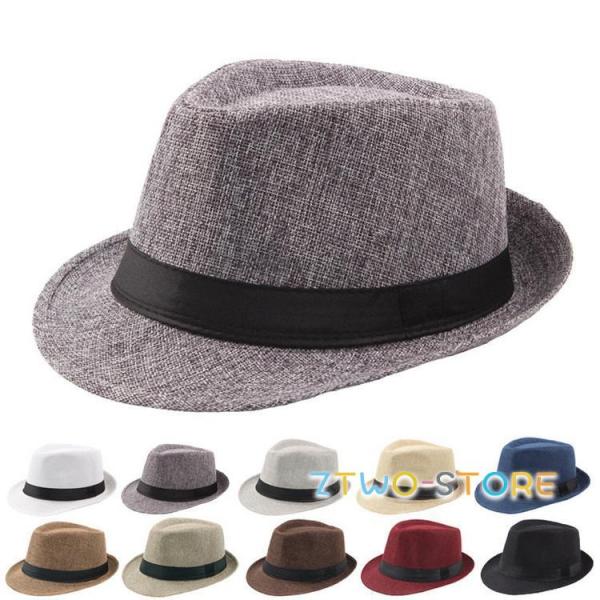 中折れ帽 中折れハット パナマ風ハット メンズ 帽子 ハット 春夏 日焼け防止 日よけ 58cm