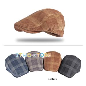 帽子 メンズ ハンチング帽 カジュアル チェック柄 サイズ調整可 深め 防寒 春 春｜ztwo-store