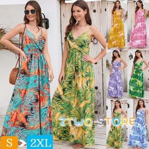 ボヘミアン風 ビーチ ワンピース マキシ丈ワンピース 夏 リゾート