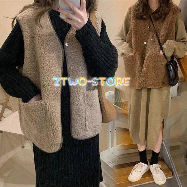 ボアベスト ボアアウター レディース 秋冬用 40代 ボアベストコート ショート丈 もこもこ 無地 ...