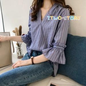 ブラウス レディース 40代 30代 50代 春夏秋新作 オシャレブラウス Vネックシフォンシャツ 五分袖トップス ストラップ柄ブラウス 大人シャツ 通勤 ゆったり