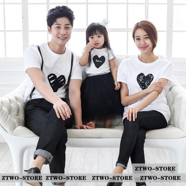 家族服 親子ペアルック Ｔシャツ トップス お揃い 夏物 お揃い 半袖 子供服 ファション パパ マ...