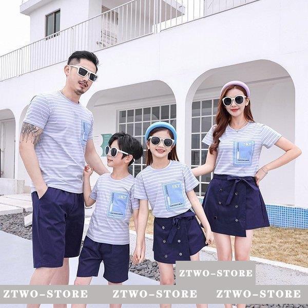 親子お揃い ペアルック 2点 セット 親子服 キッズ 大人 Tシャツ スカート 子供服　親子お揃いＴ...