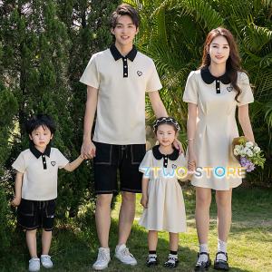 親子服 ビーチ 上下セット Tシャツワンピース花柄母女 家族服 親子