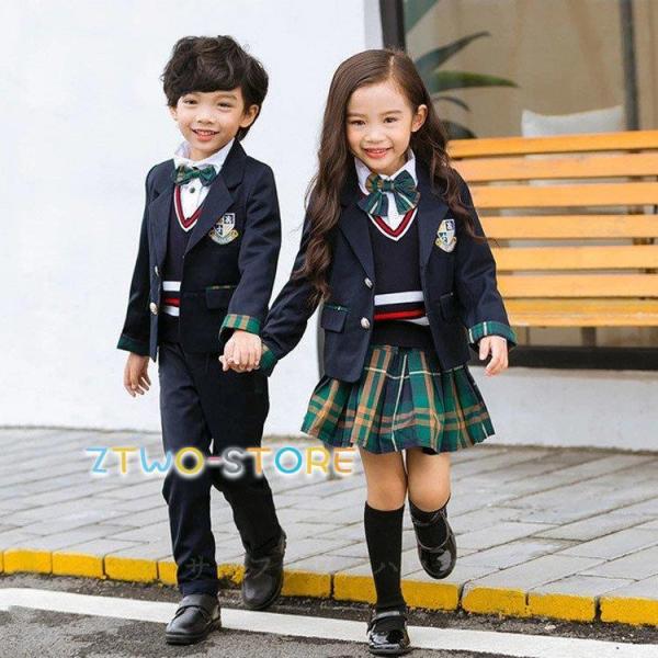 卒業式 スーツ 男の子 女の子 フォーマル セットアップ パンツスーツ スカートスーツ チェック フ...