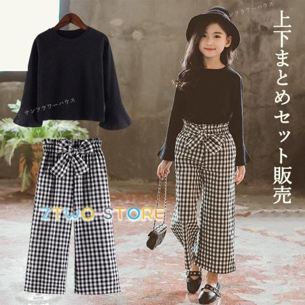 入学式 パンツスーツ 女の子  2点セット 卒業式 スーツ 女の子 フォーマル キッズ チェック柄 ...
