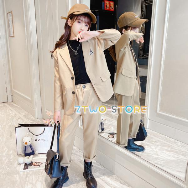 卒業式 女の子 パンツスーツ 子供服 ピアノ発表会 入学式 パンツスーツ ブラウス フォーマル 七五...