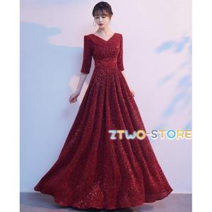 ドレス 大人 ピアノ 発表会 低身長 高校生 中高生 ワインレッド