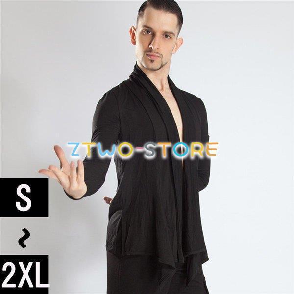 【S~2XL】ダンス衣装 ラテン 上着 Tシャツ トップス 社交ダンス 練習着 メンズ チャチャチャ...