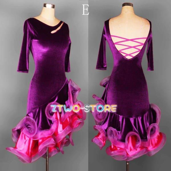 モダンダンス ラテンダンス スタンダードドレス ワンピース演出用 練習服 レディース タンゴ服  社...