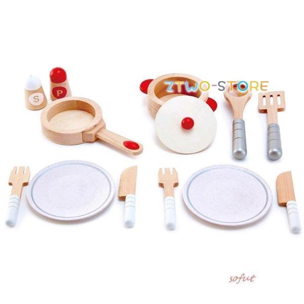 木製 おままごと おままごとセット マグネット キッチン おもちゃ 。セット 知育玩具 100％天然...
