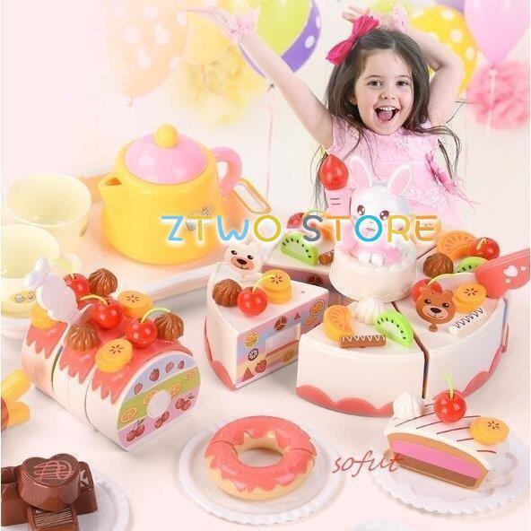 。女の子おもちゃ ごっこ遊び おままごとセット 親子遊び DIYフルーツケーキ 音と光 知育玩具 キ...