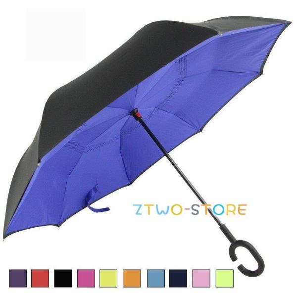 逆さ傘 さかさま傘 長傘 レディース メンズ 日傘 雨傘 晴雨兼用 UVカット 紫外線対策 ボタン手...