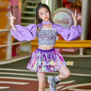 キッズダンス衣装 ヒップホップ 女の子 ステージ衣装 ダンス衣装 韓国子供服 HIPHOP 応援団 ジャズダンスチアリーダー 衣装 練習着 セット 団体服