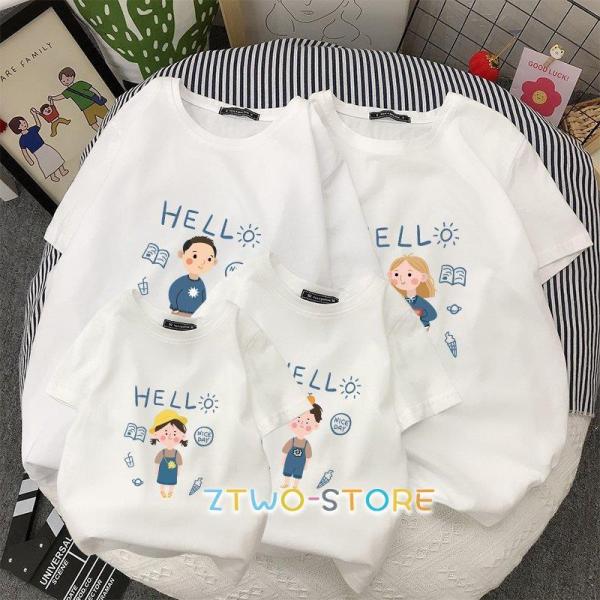 親子ペアルック 親子ペア Tシャツ 半袖 綿100％ トップス 親子お揃い 夏服 パパ ママ キッズ...