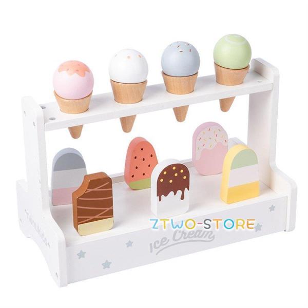 アイスクリーム  木製 おままごとセット ごっこ遊び 知育玩具 子供 早期学習 かわいい カラフル ...