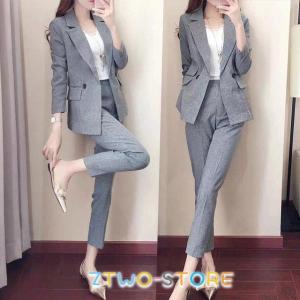 パンツスーツ レディース グレー スーツ フォーマル
