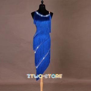 社交ダンス ラテンドレス 長袖 フリンジ付き ラテンダンス ダンス衣装