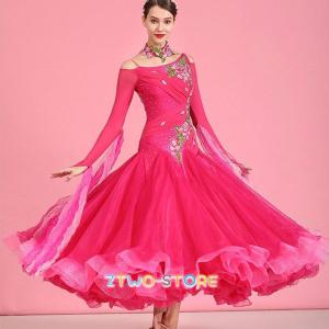 社交ダンス衣装 社交ダンスドレス ダンス衣装 レディース 発表会ドレス ステージ衣装 競技用ドレス モダンドレス 練習着 演出用 ワンピース イベント｜ztwo-store