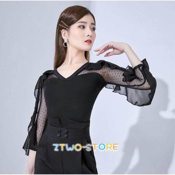 社交ダンス 練習着 トップス 社交 ダンス モダン ラテン衣装 レッスンウェア インナー ダンス衣装...