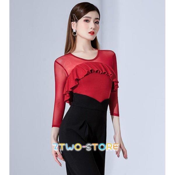 社交ダンス 練習着 トップス 社交 ダンス モダン ラテン衣装 レッスンウェア インナー ダンス衣装...