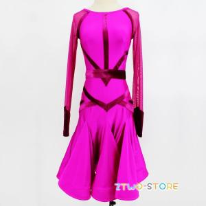 気高い  社交ダンスドレス　 ラテンドレス　モダンドレス　ロングスカート　ダンスウエア　競技　デモ　ダンス衣装　ワンピース オーダーメード　L53｜ztwo-store
