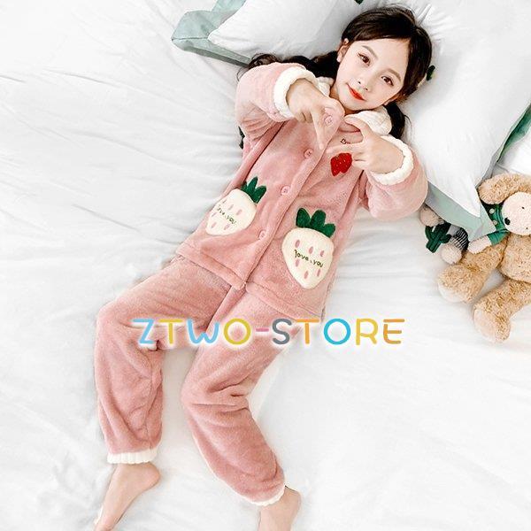 パジャマ キッズ 冬 長袖 150 160 綿 女の子 子供服 セットアップ セットパジャマ 長ズボ...