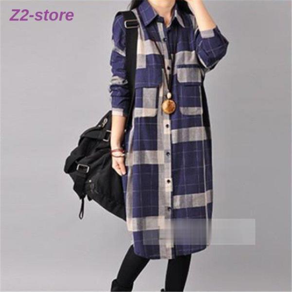 ワンピース レディース シャツ ブラウス チュニック ブラウス カーデ Aライン 体型カバー ひざ丈...