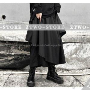 袴パンツ モード系 ワイドパンツ レディース スカート風 メンズ 韓国