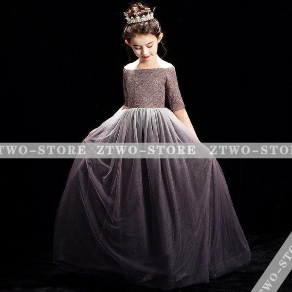 新品 豪華 子供ドレス ピアノ発表会 バイオリン ロング 結婚式 キッズ フォーマルドレス 子どもド...