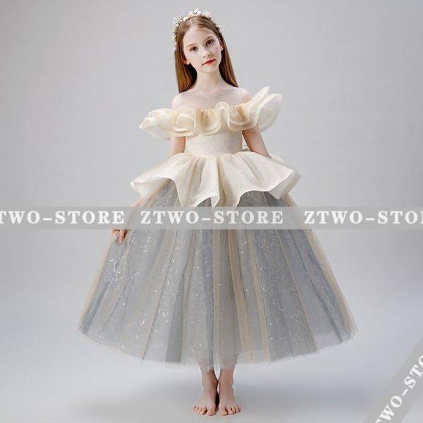 豪華 子供ドレス ピアノ発表会 バイオリン ロング 結婚式 キッズ フォーマルドレス 子どもドレス ...