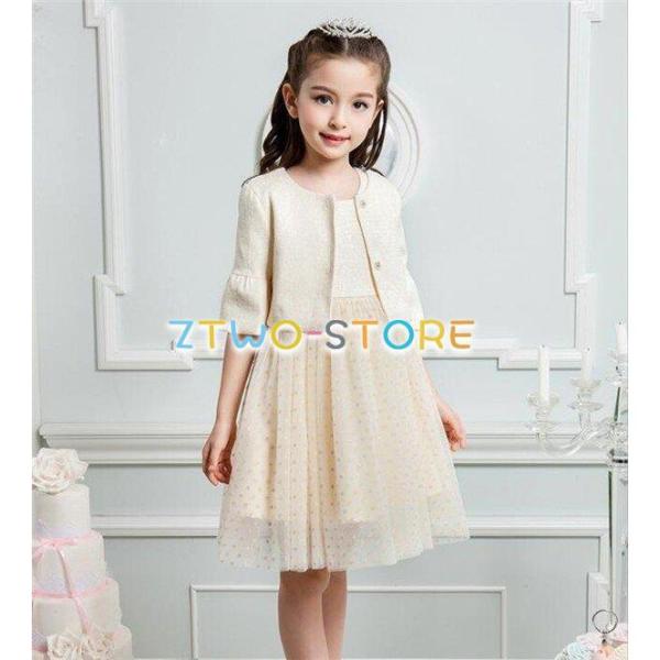 子供ドレス ボレロ付けフォーマル キッズ女の子 ジュニア 子供服 ワンピース 七五三 結婚式 ピアノ...