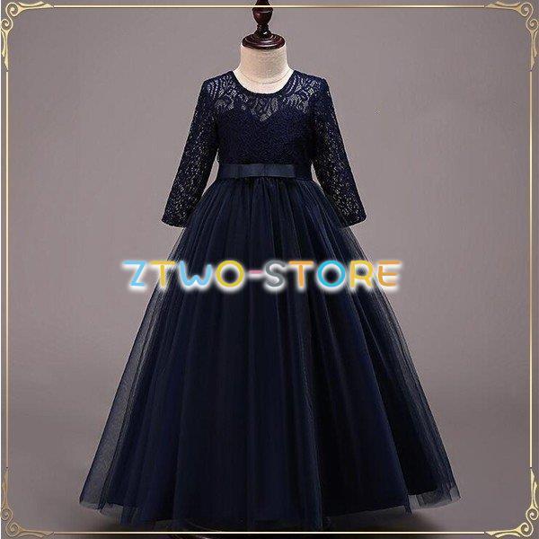 子どもドレス キッズワンピース 長袖ワンピ ピアノ 発表会 韓国子供服 卒園式 ふわふわ 結婚式 七...