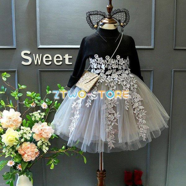 子供 ワンピース キッズ 長袖 韓国子供服 子どもドレス 女の子 ピアノ 発表会 合唱団 七五三 キ...