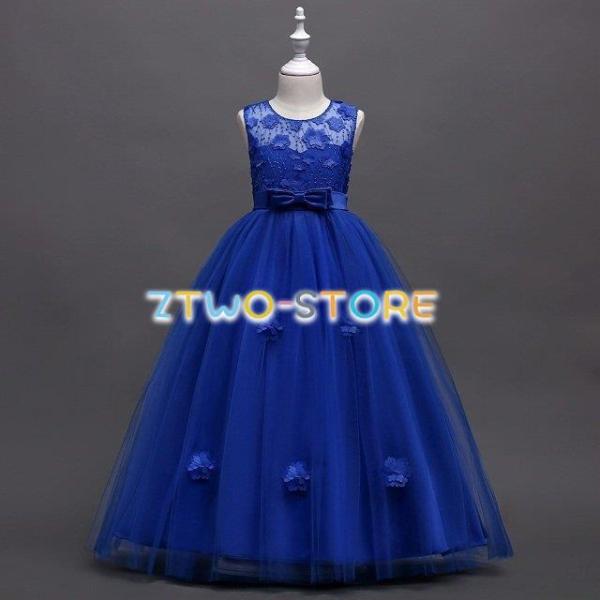 子供ドレス　ドレス　子供フォーマルドレス　フラワガール　グリーン　ピンク　ネイビー　ロイヤルブルー　...