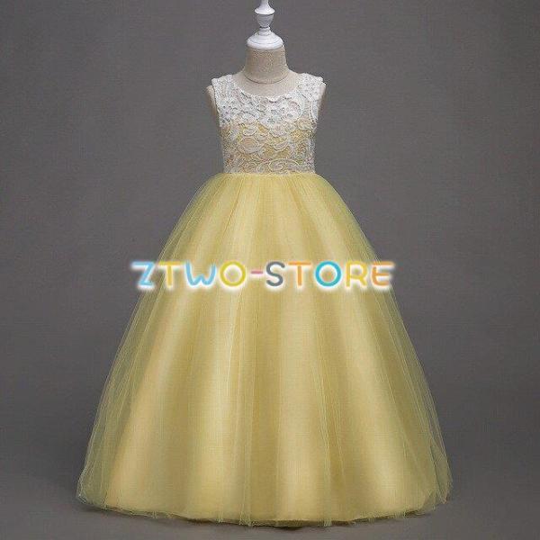 子供ドレス　子供フォーマルドレス　フラワガール　ブルー ライトブルー ネイビー グリーン イエロー　...