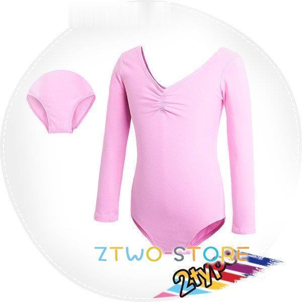 子供用 ダンス衣装 ジュニア バレエレオタード 長袖 スカートなし ドレス 女の子 綿 ラテンドレス...