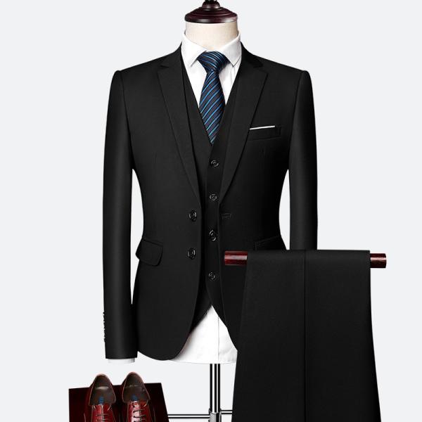 スーツ　メンズ ビジネススーツ　紳士服 一つボタン　スーツ セットアップ フォーマルスーツ スリムス...