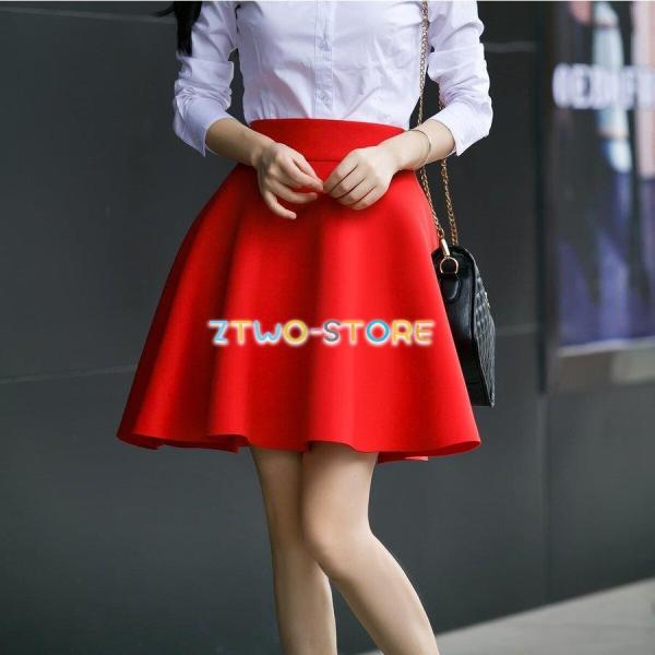 6色有り レディース スカート ショート丈 Aライン ハイウエスト ハーフレングス ミニスカート プ...