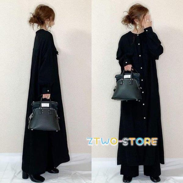 ワンピース 長袖ワンピース レディース 綿 マキシ 無地 春秋 ロングワンピース  体型カバー 春秋...