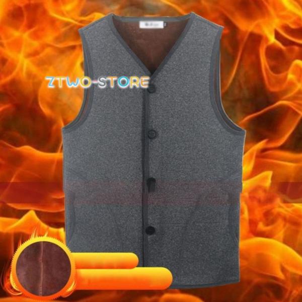 ボアベスト メンズ 裏起毛 インナーベスト チョッキ 裏ボア 秋 冬 前開き トップス 高齢者 暖か...