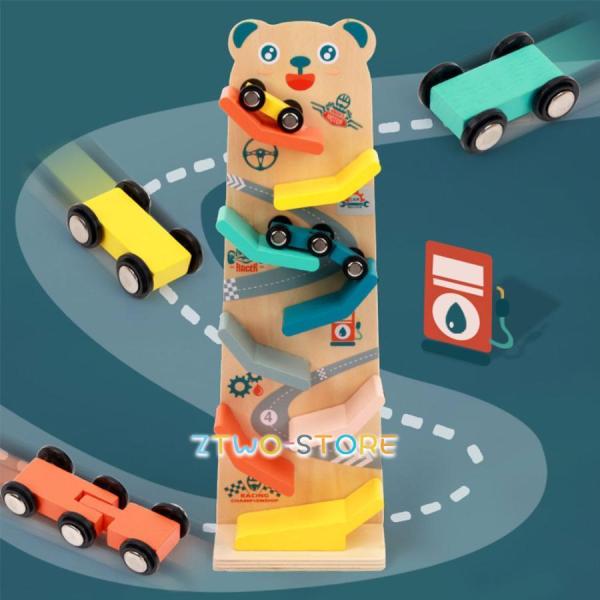 カー ランプ レース トラック,4台のレーサーカーを備えた幼児向けのレーストラックのおもちゃ | カ...