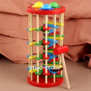 ハンマートイ 叩く 玉転がし 円柱 モンテッソーリ教具 知育玩具