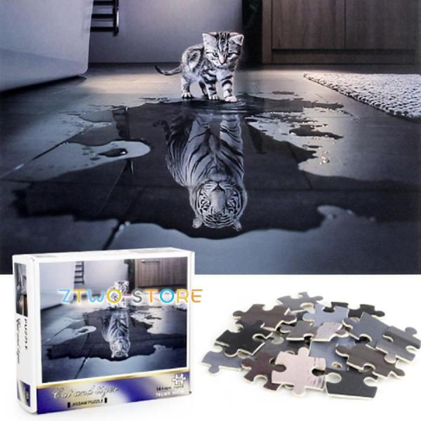 ジグソーパズル パズル  猫 虎 トラ ネコ CAT 1000ピース ホワイトタイガー アニマル 動...