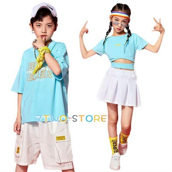 キッズダンス衣装 セットアップ 子供服2点セット 女の子 男の子 K-POP hiphop 派手 ス...