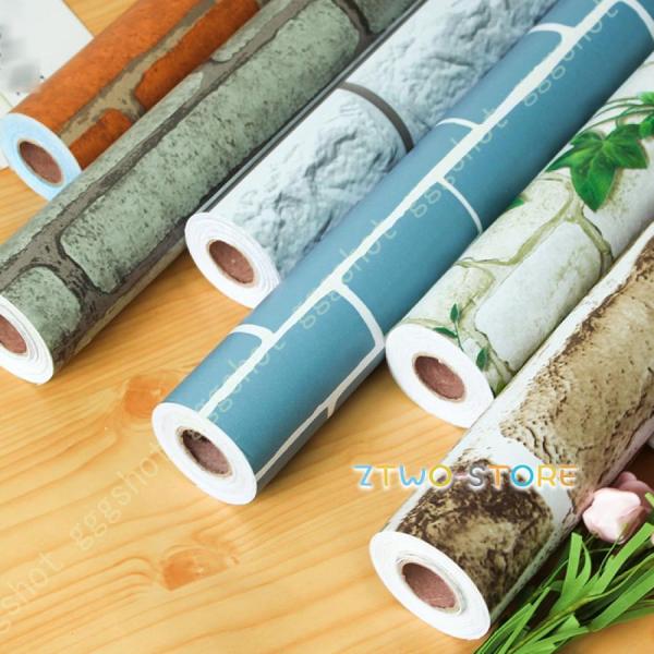 壁紙シール のり付き DIY レンガ風壁紙 防水 レンガ 剥がせる リメイクシート カッティングシー...