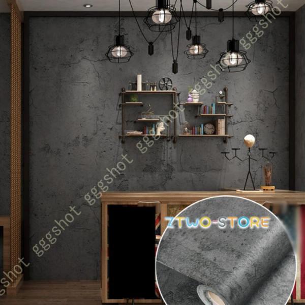 壁紙シール はがせる おしゃれ 壁紙 コンクリート 打ちっぱなし セメント調カッティングシート グレ...