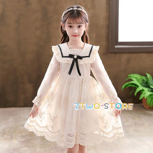 女の子ワンピース  子供 スーツ 卒園式 入学式 フォーマル レースワンピース花柄 裏起毛 キッズ ...