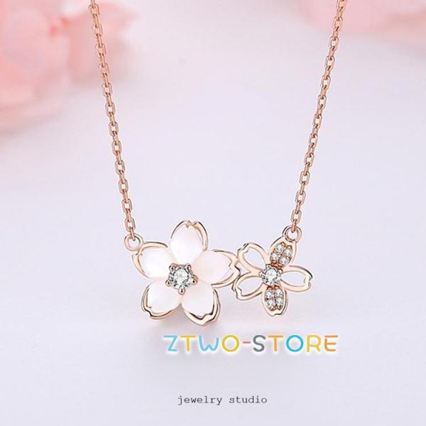 ネックレス レディース さくら 桜 花びら ピンクゴールド 大人可愛い アクセサリー  女性 嫁 彼...
