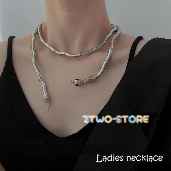 ネックレス ペンダント チョーカー レディース 女性 婦人 アクセサリー 首飾り 巻き付け 蛇 ヘビ...